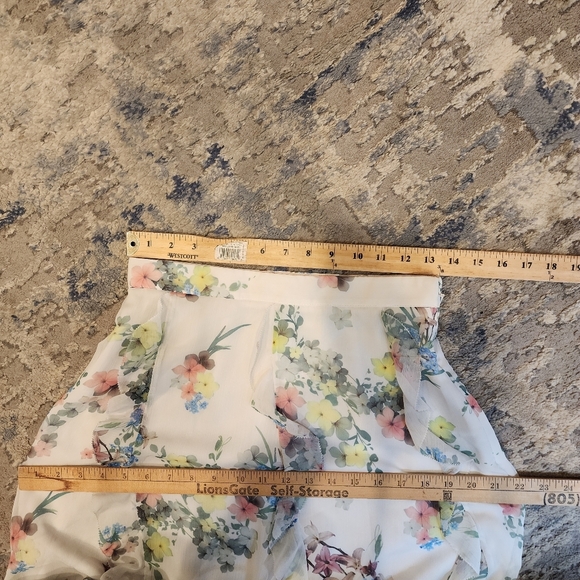 Ted Baker Lurissa Floral-Printed Ruffle Mini Skirt Ivory Size 4 (Ted Size 1) - Picture 10 of 16